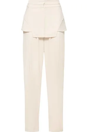 ANDREADAMO Viscose Blend Trouser With Frontal Panels With Metal Hooks