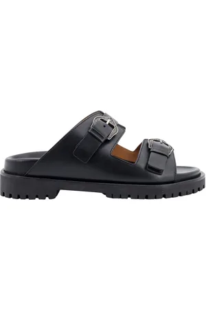 OFF-WHITE Leather Sandals With Metal Buckles