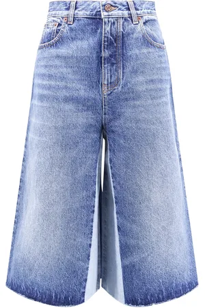 Chloé Denim Bermuda Shorts With Back Logo Patch