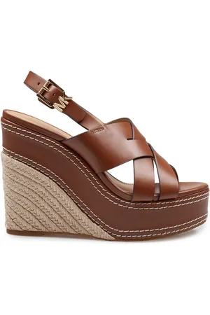 Michael Kors Nora Wedge Sandal In Leather Color