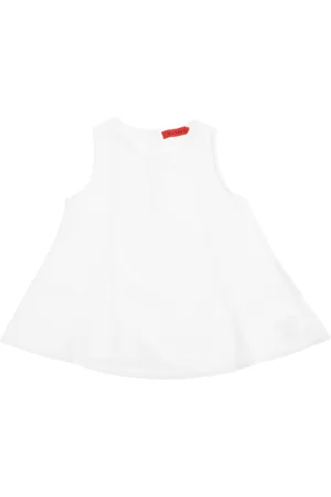 Max&Co. Sleeveless Shirt With Rear Button Closure In Cotton Girl