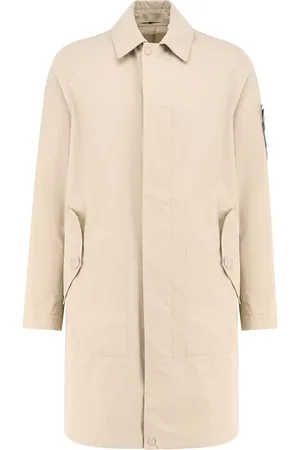 Stone Island Organic Cotton Trench With Iconic Patch
