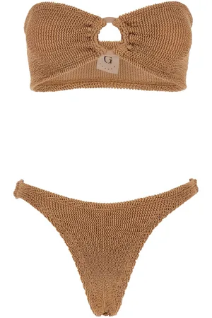 Hunza G Gloria Bikini With Bandeau Design And Tonal Loops In Tech Fabric Woman