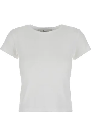 DUNST Essential Crochet Crewneck T-shirt In Cotton Woman
