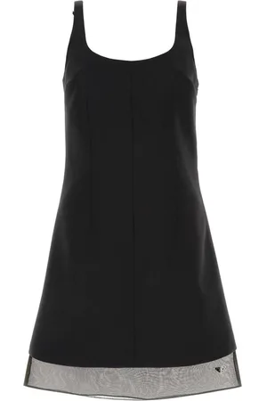 Prada Enamel Triangle-logo Mini Dress