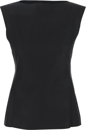 Marni Sleeveless Top With Boat Neckline And Rear Button Closure In Cotton Woman