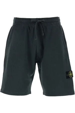 Stone Island Shorts With Elastic Drawstring Waist And Logo Patch On The Front In Cotton Man