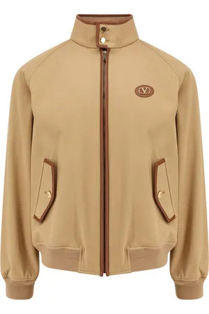 VALENTINO Cotton Jacket With Leather Profiles
