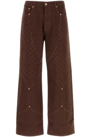 Marine Serre Embroidered Denim Jeans