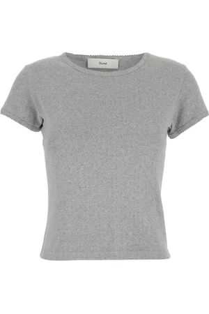 DUNST Essential Crochet Crewneck T-shirt In Cotton Woman