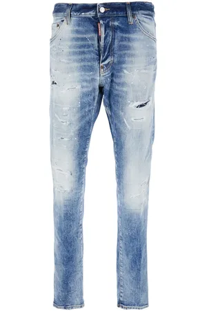Dsquared2 Cool Guy Blue Five Pocket Jeans With Faded Effect In Denim Man