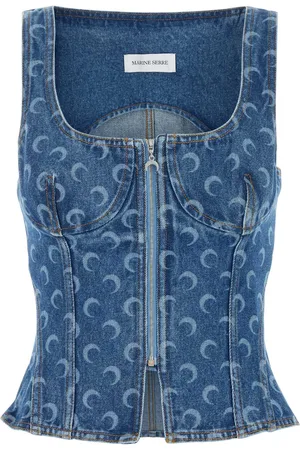 Marine Serre Printed Denim Top
