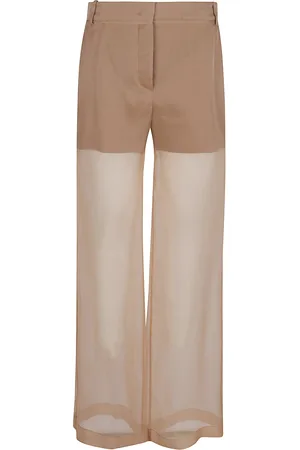 Pinko Transparency Pants In Linen And Organza