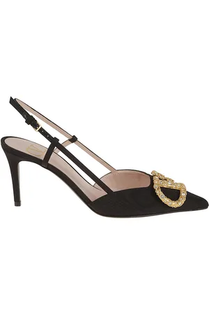 VALENTINO GARAVANI Sling Back Vlogo Signature T. 80 Vintage Brass Logo Jewel