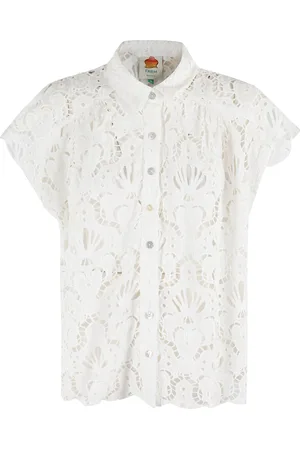 Farm Rio Seashell Eyelet Shirt