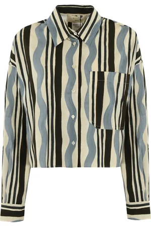 Max Mara Ragtime Shirt In Cotton With Stripes And Waves