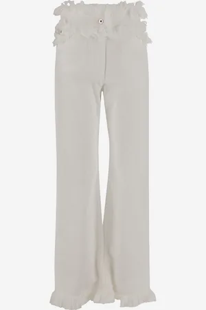 Salvatore Ferragamo Frayed Cotton Trousers