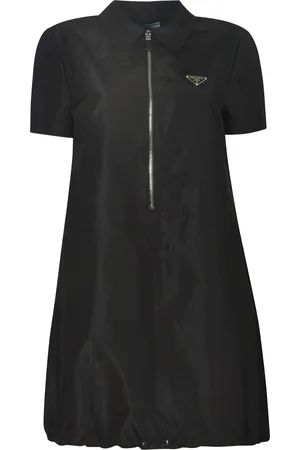 Prada Zip Logo Plaque Dress