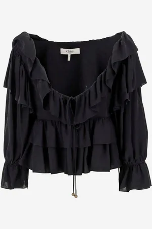 Chloé Floral Viscose Ruffle Top