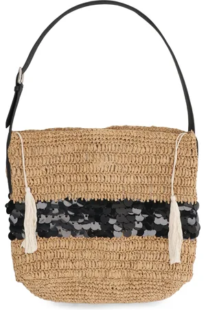 PAROSH Alba Raffia Tote Bag