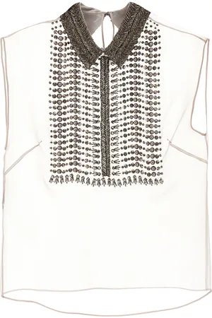 Alberta Ferretti Beaded Chiffon Top