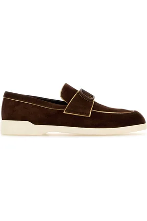 VALENTINO GARAVANI Brown Suede Vlogo Loafers