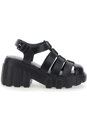 Melissa Megan Sandals With Adjustable Buckle Closure And Cage Design In Tech Fabric Woman
