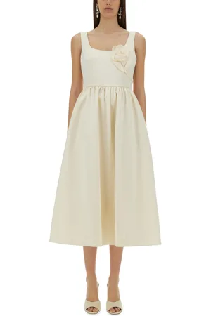Self-Portrait Midi Dress With Floral Appliqués