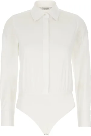 Max Mara White Stretch Cotton Bodysuit