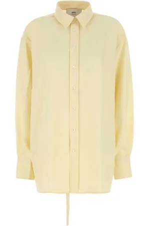 Ami Pastel Yellow Wool Oversize Shirt