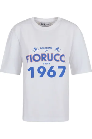 Fiorucci Women`s White Dreaming 1967 Print Boxy Fit T-shirt