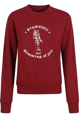 Fiorucci Women`s Burgundy Dreaming Of You Print Crewneck Sweatshirt