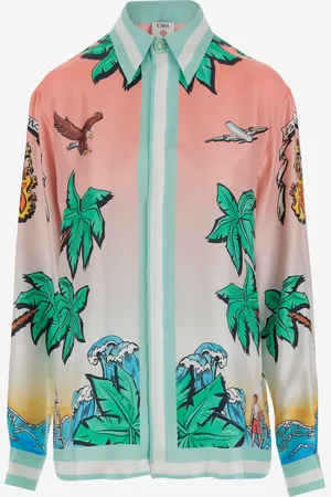 Casablanca Shirt In Pure Silk With Graphic Print