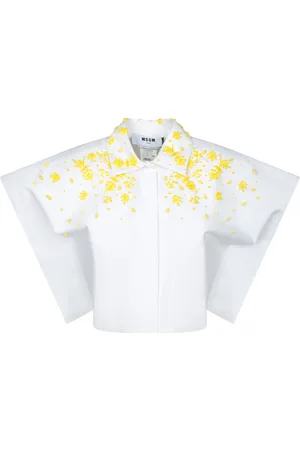 Msgm Embroidered Cropped Shirt