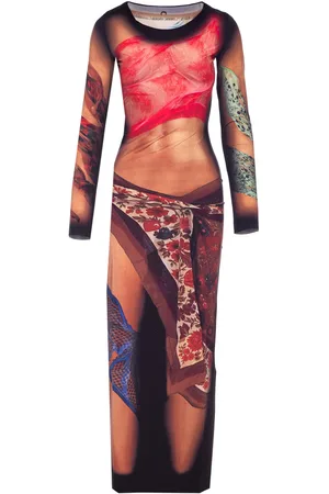 Marine Serre Draped Statue Long Dress