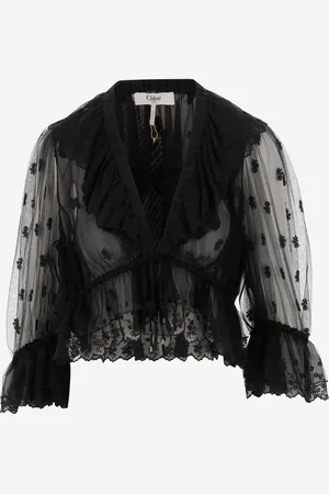 Chloé Transparent V-neck Top