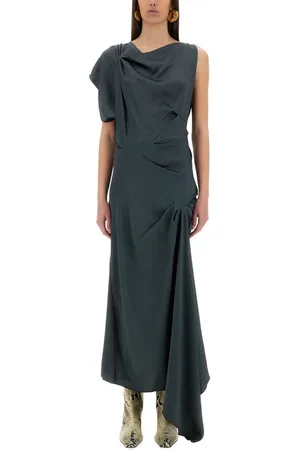 Victoria Beckham Asymmetrical Draped Midi Dress
