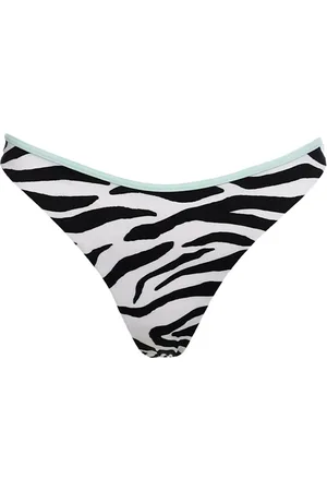 MC2 SAINT BARTH Woman Zebra Cheeky Swim Briefs Naomi With Piping