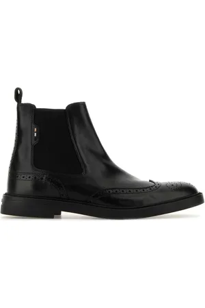 HUGO BOSS Black Leather Calev Ankle Boots