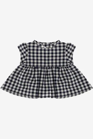 Il gufo Stretch Cotton Dress With Plaid Pattern