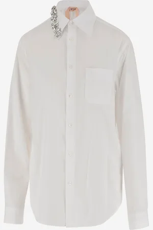 Nº21 Cotton Shirt With Floral Decoration