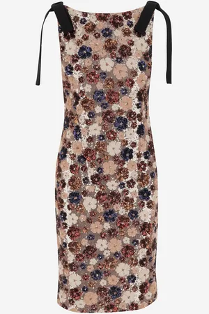 Nº21 Dress With Floral Paillettes Pattern