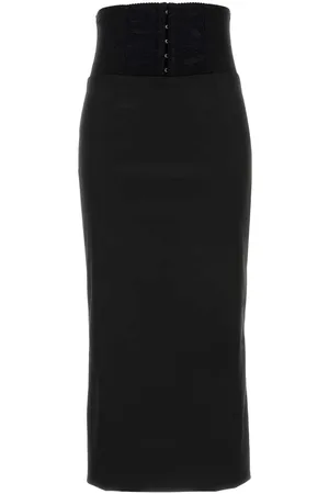 Dolce & Gabbana Black Satin Skirt