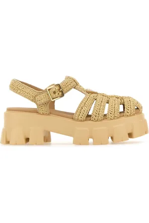 Prada Raffia Monolith Sandals