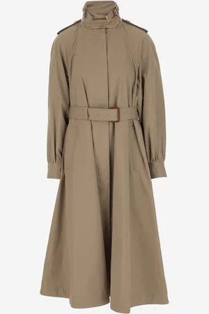 Chloé Long Trench Coat Made Of Cotton Gabardine