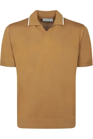CANALI Camel Cotton Polo Shirt