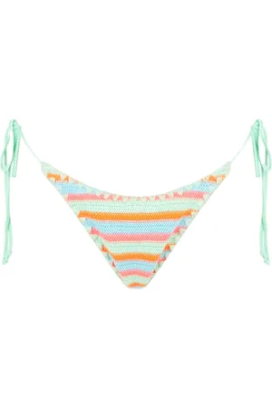 MC2 SAINT BARTH Woman Striped Crochet Swim Briefs