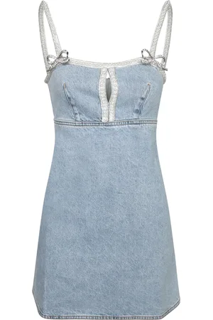 Self-Portrait Mini Pearl Denim Dress