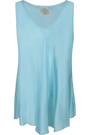 FORTE FORTE Forte_Forte Habotai Silk Top In Aqua