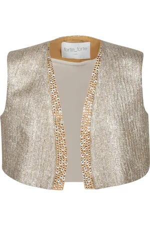 FORTE FORTE Forte_Forte Gold Lurex Jacquard Vest